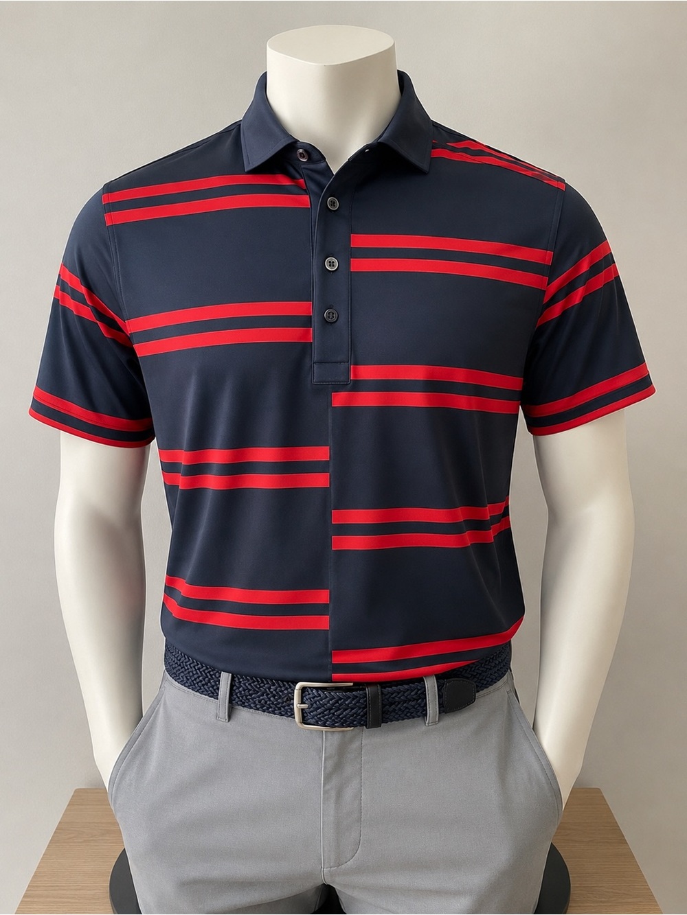 G/FORE Offset Stripe Tech Pique Polo Men’s M NWT